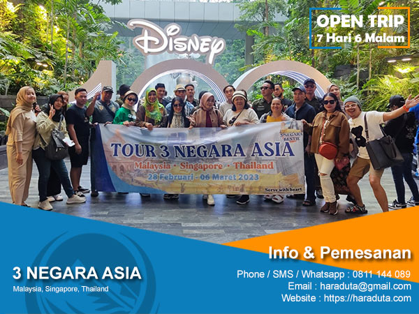 Open Trip 3 Negara Asia Malaysia Singapore Thailand